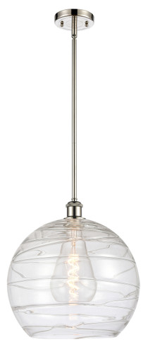 Athens Deco Swirl - 1 Light - 14 inch - Polished Nickel - Pendant (516-1S-PN-G1213-14-LED)