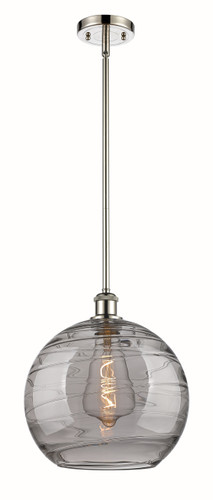 Athens Deco Swirl - 1 Light - 12 inch - Polished Nickel - Mini Pendant (516-1S-PN-G1213-12SM)