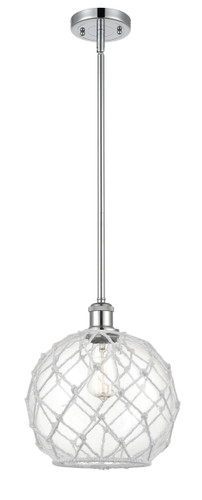 Farmhouse Rope - 1 Light - 10 inch - Polished Chrome - Mini Pendant (516-1S-PC-G122-10RW)