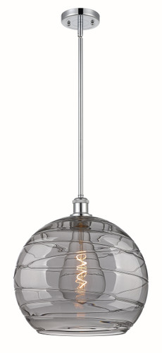 Athens Deco Swirl - 1 Light - 14 inch - Polished Chrome - Pendant (516-1S-PC-G1213-14SM)