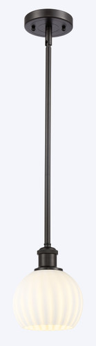 White Venetian - 1 Light - 6 inch - Oil Rubbed Bronze - Mini Pendant (516-1S-OB-G1217-6WV)