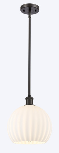 White Venetian - 1 Light - 10 inch - Oil Rubbed Bronze - Mini Pendant (516-1S-OB-G1217-10WV)