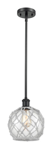 Farmhouse Rope - 1 Light - 8 inch - Matte Black - Mini Pendant (516-1S-BK-G122-8RW)