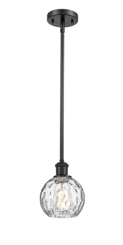 Athens Water Glass - 1 Light - 6 inch - Matte Black - Mini Pendant (516-1S-BK-G1215-6)