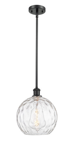 Athens Water Glass - 1 Light - 10 inch - Matte Black - Mini Pendant (516-1S-BK-G1215-10)