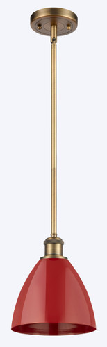 Plymouth - 1 Light - 8 inch - Brushed Brass - Pendant (516-1S-BB-MBD-75-RD)