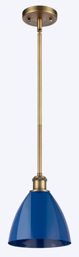 Plymouth - 1 Light - 8 inch - Brushed Brass - Pendant (516-1S-BB-MBD-75-BL-LED)