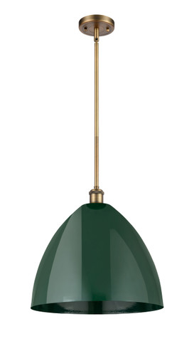 Plymouth - 1 Light - 16 inch - Brushed Brass - Pendant (516-1S-BB-MBD-16-GR-LED)