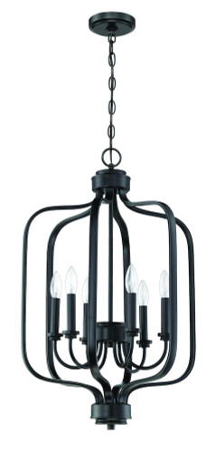 Bolden 6 Light Foyer in Flat Black (50536-FB)