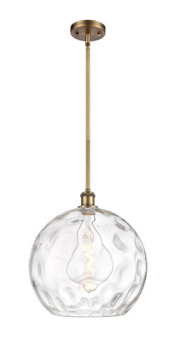 Athens Water Glass - 1 Light - 13 inch - Brushed Brass - Pendant (516-1S-BB-G1215-14-LED)