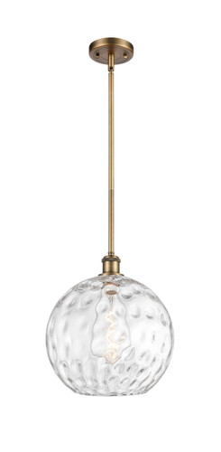 Athens Water Glass - 1 Light - 12 inch - Brushed Brass - Mini Pendant (516-1S-BB-G1215-12-LED)