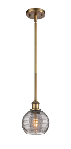 Athens Deco Swirl - 1 Light - 6 inch - Brushed Brass - Mini Pendant (516-1S-BB-G1213-6SM)
