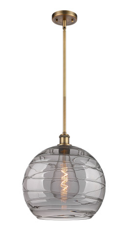 Athens Deco Swirl - 1 Light - 14 inch - Brushed Brass - Pendant (516-1S-BB-G1213-14SM)