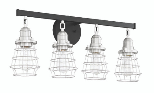 Thatcher 4 Light Vanity in Flat Black/Brushed Polished Nickel (50604-FBBNK)