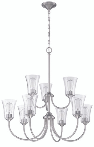 Gwyneth 9 Light Chandelier in Brushed Polished Nickel (50429-BNK)