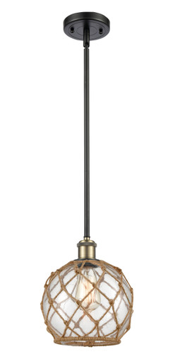 Farmhouse Rope - 1 Light - 8 inch - Black Antique Brass - Mini Pendant (516-1S-BAB-G122-8RB-LED)