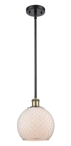 Farmhouse Chicken Wire - 1 Light - 8 inch - Black Antique Brass - Mini Pendant (516-1S-BAB-G121-8CSN-LED)