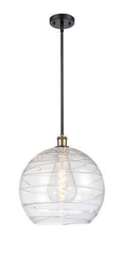 Athens Deco Swirl - 1 Light - 14 inch - Black Antique Brass - Pendant (516-1S-BAB-G1213-14-LED)