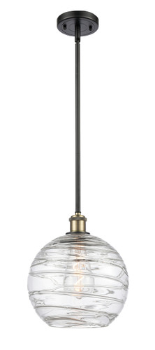Athens Deco Swirl - 1 Light - 10 inch - Black Antique Brass - Mini Pendant (516-1S-BAB-G1213-10-LED)