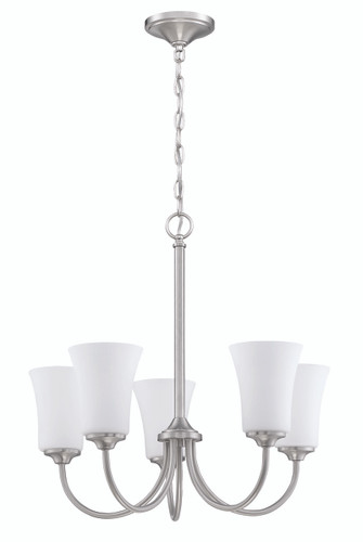 Gwyneth 5 Light Chandelier in Brushed Polished Nickel (50425-BNK-WG)