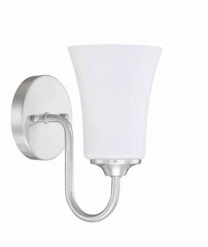 Gwyneth 1 Light Wall Sconce in Brushed Polished Nickel (50401-BNK-WG)