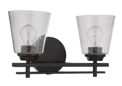 Drake 2 Light Vanity in Flat Black (19616FB2)