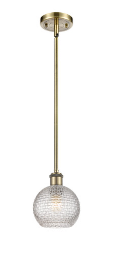 Athens - 1 Light - 6 inch - Antique Brass - Mini Pendant (516-1S-AB-G122C-6CL)