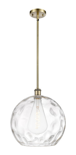 Athens Water Glass - 1 Light - 13 inch - Antique Brass - Pendant (516-1S-AB-G1215-14)