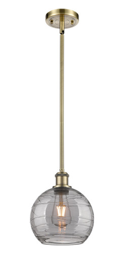 Athens Deco Swirl - 1 Light - 8 inch - Antique Brass - Mini Pendant (516-1S-AB-G1213-8SM)