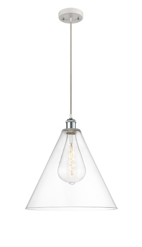 Berkshire - 1 Light - 16 inch - White Polished Chrome - Cord hung - Pendant (516-1P-WPC-GBC-162)