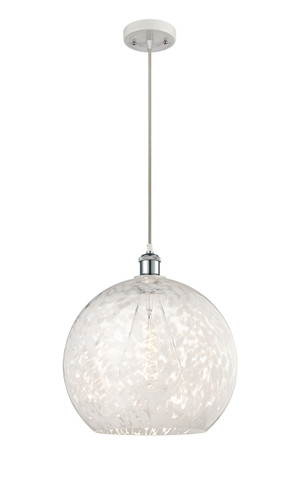 White Mouchette - 1 Light - 14 inch - White Polished Chrome - Cord Hung - Pendant (516-1P-WPC-G1216-14WM)