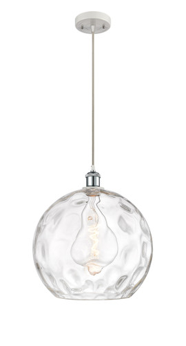 Athens Water Glass - 1 Light - 13 inch - White Polished Chrome - Cord hung - Pendant (516-1P-WPC-G1215-14)