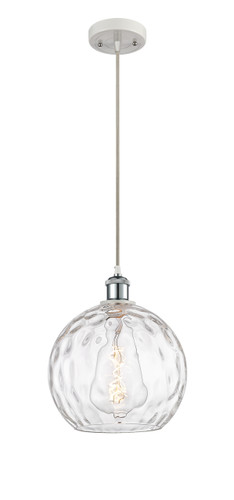 Athens Water Glass - 1 Light - 10 inch - White Polished Chrome - Cord hung - Mini Pendant (516-1P-WPC-G1215-10-LED)