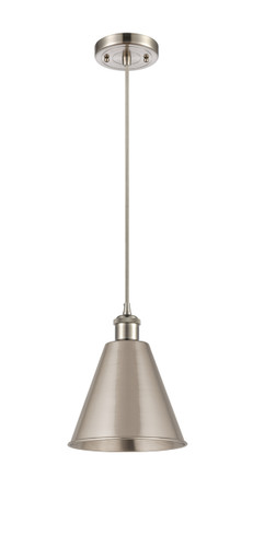 Berkshire - 1 Light - 8 inch - Brushed Satin Nickel - Cord hung - Mini Pendant (516-1P-SN-MBC-8-SN-LED)