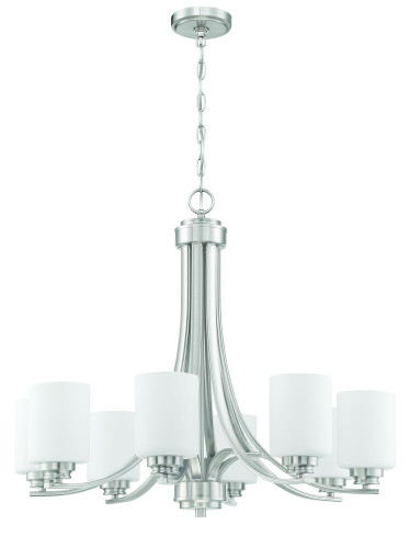 Bolden 8 Light Chandelier in Brushed Polished Nickel (50528-BNK-WG)