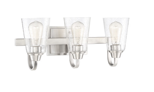 Grace 3 Light Vanity in Brushed Polished Nickel (Clear Seeded Glass) (41903-BNK-CS)