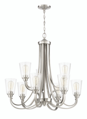 Grace 9 Light Chandelier in Brushed Polished Nickel (41929-BNK-CS)