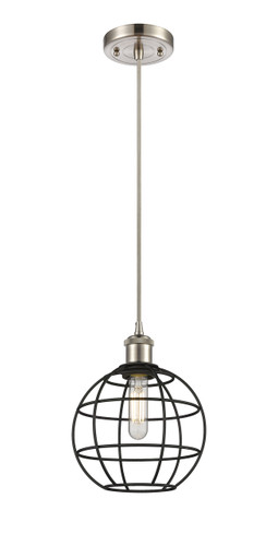 Lake Placid - 1 Light - 8 inch - Satin Nickel - Mini Pendant (516-1P-SN-CE-8-BK)