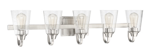 Grace 5 Light Vanity in Brushed Polished Nickel (Clear Seeded Glass) (41905-BNK-CS)