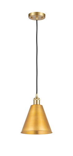 Berkshire - 1 Light - 8 inch - Satin Gold - Cord hung - Mini Pendant (516-1P-SG-MBC-8-SG)