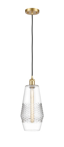 Windham - 1 Light - 7 inch - Satin Gold - Cord hung - Mini Pendant (516-1P-SG-G682-7)