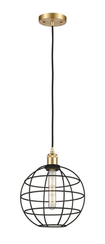 Lake Placid - 1 Light - 10 inch - Satin Gold - Mini Pendant (516-1P-SG-CE-10-BK)