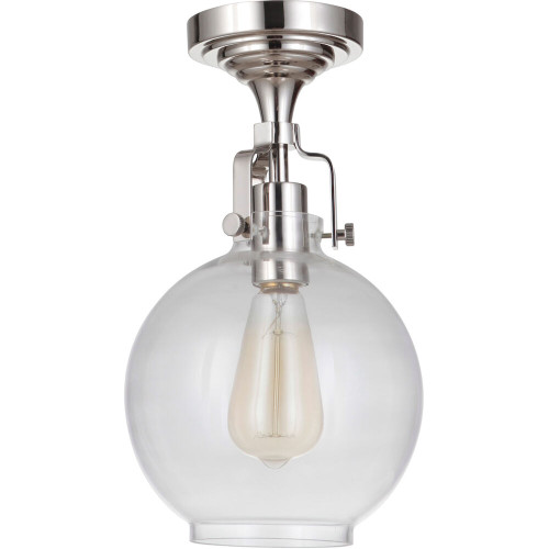 State House 1 Light Semi Flush In Polished Nickel (X8308-PLN-C)