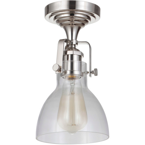 State House 1 Light Semi Flush In Polished Nickel (X8317-PLN-C)