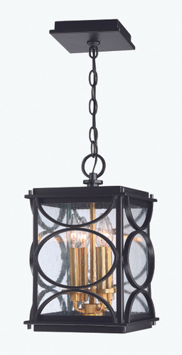 Hamilton 4 Light Outdoor Pendant In Midnight/Patina Aged Brass (ZA1911-MNPAB)