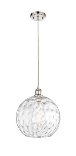 Athens Water Glass - 1 Light - 12 inch - Polished Nickel - Cord hung - Mini Pendant (516-1P-PN-G1215-12-LED)