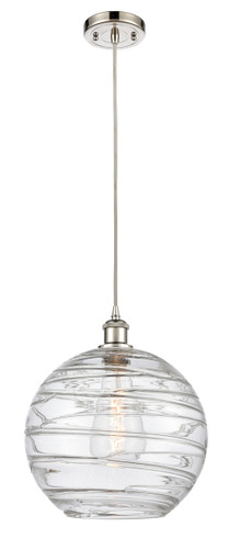 Athens Deco Swirl - 1 Light - 12 inch - Polished Nickel - Cord hung - Mini Pendant (516-1P-PN-G1213-12-LED)