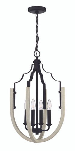 Carina 4 Light Foyer In Cottage White/Espresso (52434-CWESP)