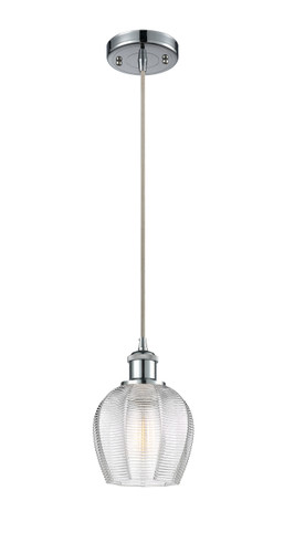 Norfolk - 1 Light - 6 inch - Polished Chrome - Cord hung - Mini Pendant (516-1P-PC-G462-6-LED)