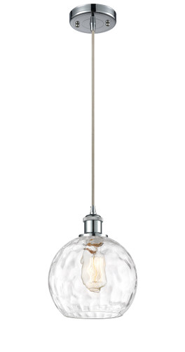 Athens Water Glass - 1 Light - 8 inch - Polished Chrome - Cord hung - Mini Pendant (516-1P-PC-G1215-8)
